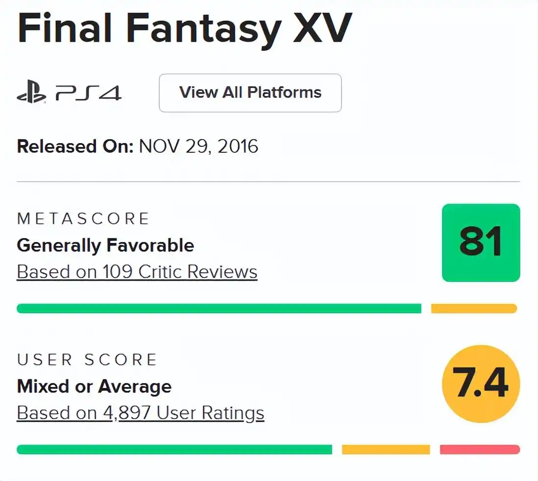 《FF7》不是第一！盘点SE《最终幻想》系列评分最高的游戏