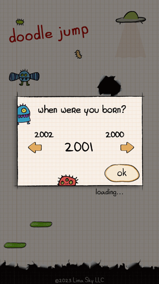 2、首先打开doodle jump，点击play开始游戏