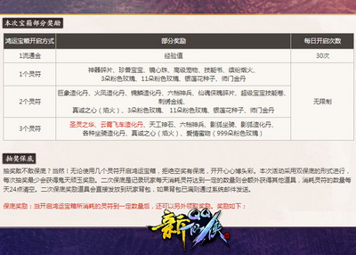 QQ仙侠传鸿运宝箱圣灵之华 四神归一史诗装备 双保底抽奖_qq仙侠转