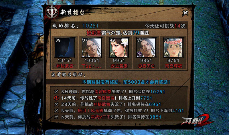 刀剑2新秀擂台攻略_刀剑2论坛_刀剑2新秀擂台排行榜