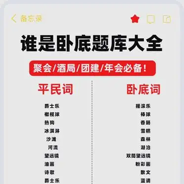 ️️谁是卧底？游戏规则大揭秘！