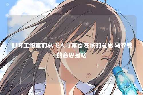旧时王谢堂前燕飞入寻常百姓家的意思,乌衣巷的意思是啥