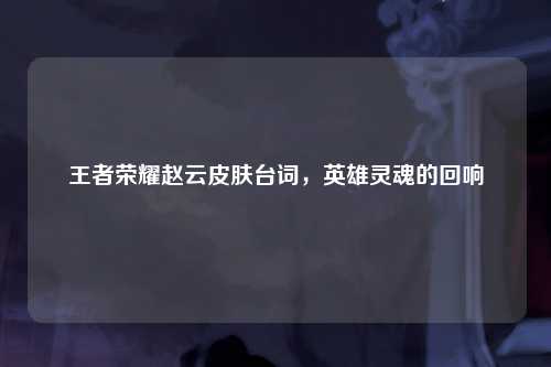 王者荣耀赵云皮肤台词，英雄灵魂的回响